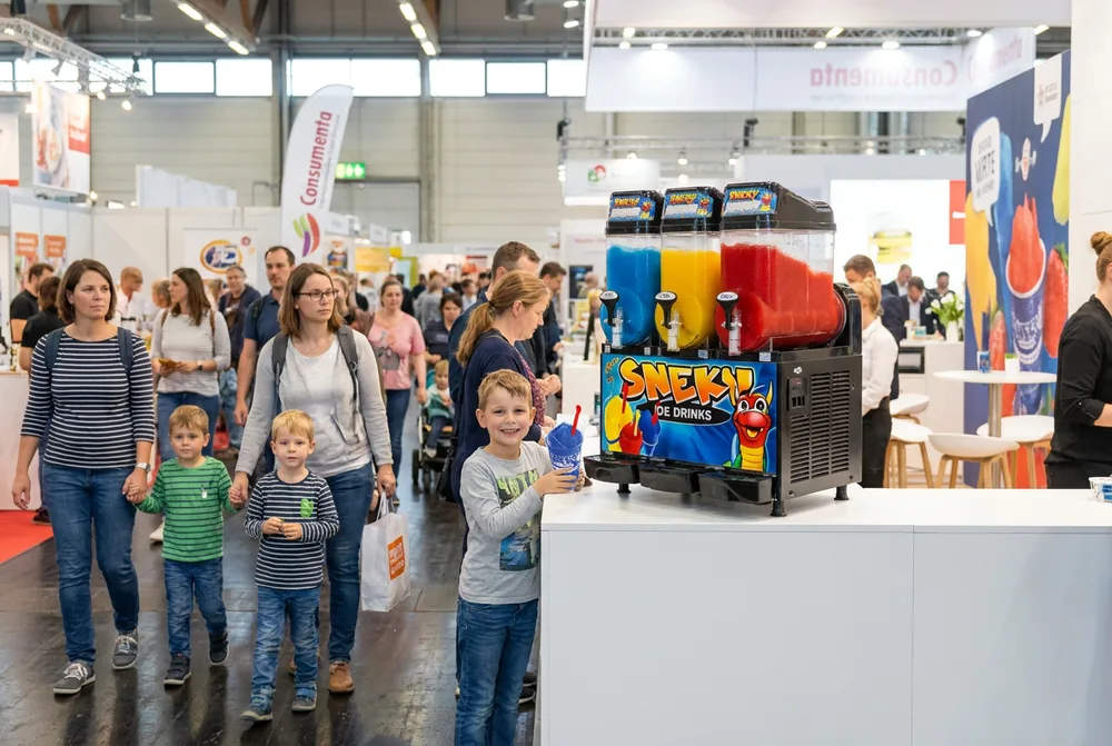SNEKY Slush-Maschine im Einsatz: Publikumsmesse