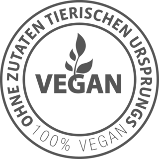 Siegel: 100 % vegan – ohne Zutaten tierischen Ursprungs