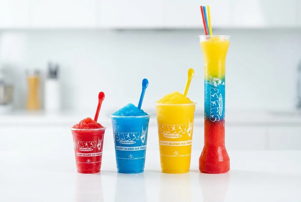 SNEKY-Becher in verschiedenen Größen und ein Yard Cup