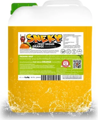 SNEKY Premium Sirup Fruit Dream Orange-Mandarine – 6,4-kg-Kanister, azofrei
