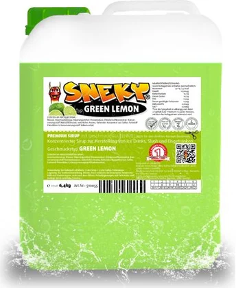 SNEKY Premium Sirup Green Lemon – 6,4-kg-Kanister, azofrei