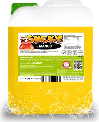 SNEKY Premium Sirup Mango – 6,4-kg-Kanister, azofrei