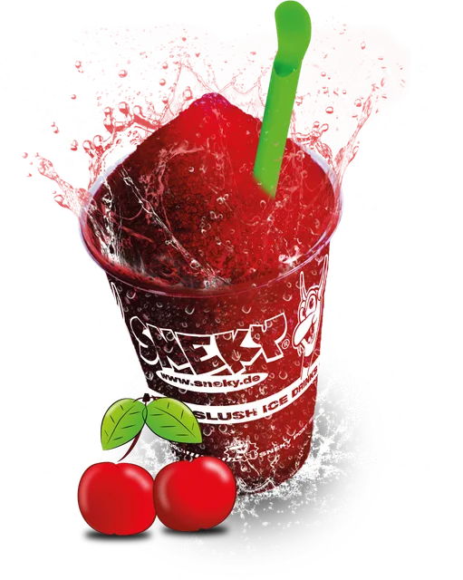 SNEKY Slush-Becher Sorte Amarena-Kirsche