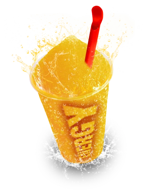 SNEKY Frozen Energy Slush im Becher mit Löffelhalm