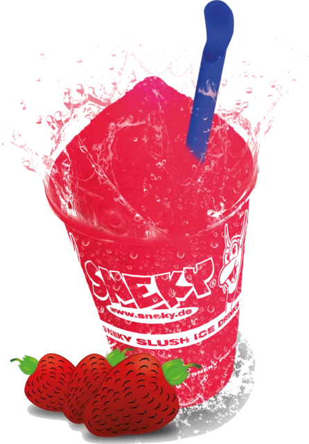 SNEKY Slush-Becher Sorte Erdbeere