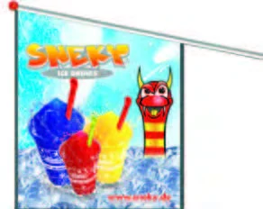 SNEKY Werbemittel: Kiosk-Fahne